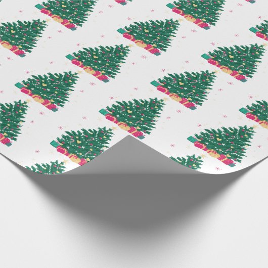 Weihnachtsbaum mit Geschenken Geschenkpapier (Ecke)