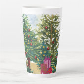 Weihnachtsbaum mit Geschenken Milchtasse (Vorderseite)