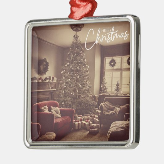 Weihnachtsbaum mit Geschenken Ornament Aus Metall (Links)