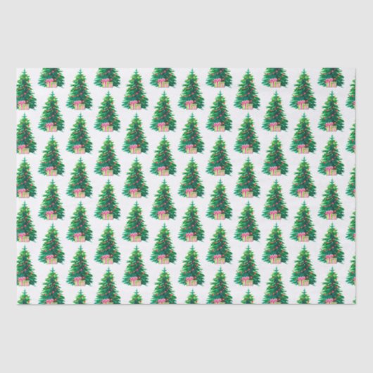 Weihnachtsbaum mit Geschenken Seidenpapier (Vorderseite)