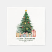 Weihnachtsbaum mit Geschenken Serviette (Vorderseite)