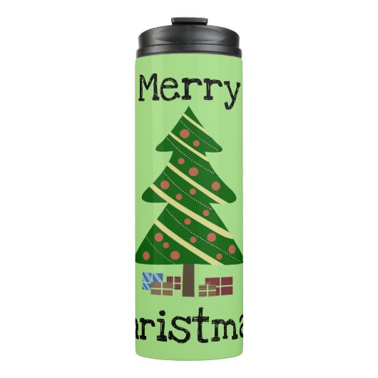 Weihnachtsbaum mit Geschenken Thermosbecher (Vorderseite)