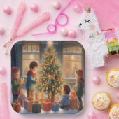 Weihnachtsbaum mit Geschenken und Kinderfreude Pappteller (Party)