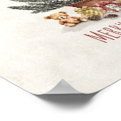 Weihnachtsbaum mit Geschenken und Teddybär-Druck Poster (Ecke)