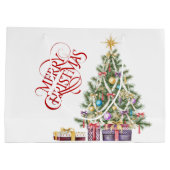 Weihnachtsbaum mit Gold Star und Geschenken Große Geschenktüte (Rückseite)