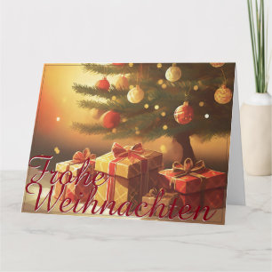 Weihnachtsbaum mit goldenen Geschenken Karte