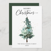 Weihnachtsbaum mit goldenen Glitzern Feiertagskarte (Vorne/Hinten)