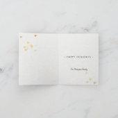 Weihnachtsbaum mit goldenen Herzen Business Feiertagskarte (Innenseite)