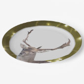 Weihnachtsbaum mit goldener Leuchte Papierplatte Pappteller (Schrägansicht)