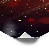 Weihnachtsbaum mit goldener Wirbel-Digitalkunst Poster (Ecke)