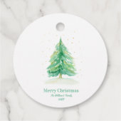 Weihnachtsbaum mit Goldschnee Geschenkanhänger (Rückseite)