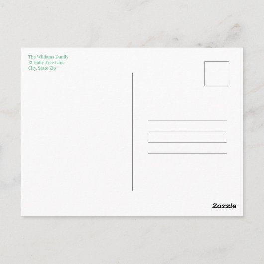 Weihnachtsbaum mit Goldschnee Postkarte (Rückseite)