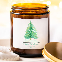 Weihnachtsbaum mit Goldschnee Quadratischer Aufkleber