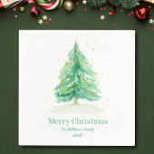 Weihnachtsbaum mit Goldschnee Serviette