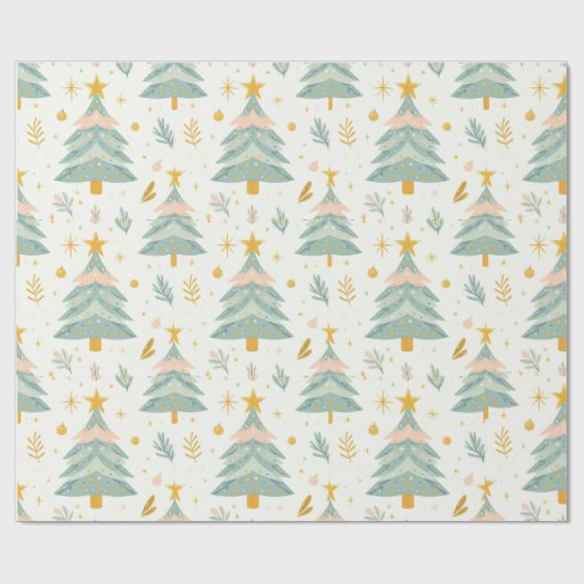 Weihnachtsbaum mit Goldstern Geschenkpapier (Flach)