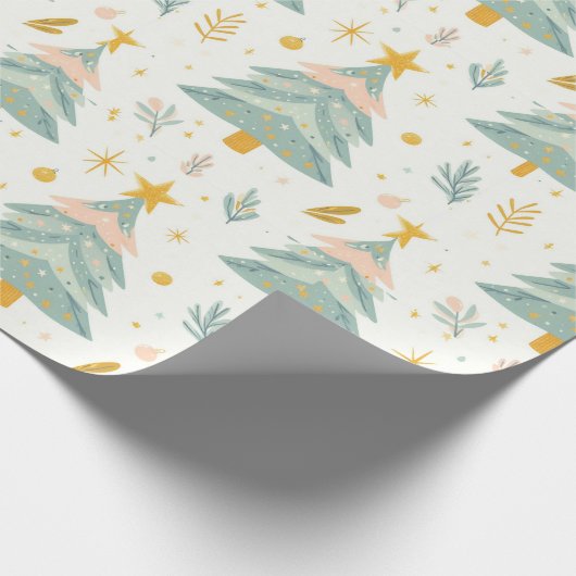 Weihnachtsbaum mit Goldstern Geschenkpapier (Ecke)