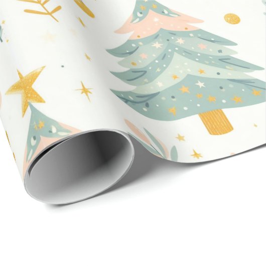 Weihnachtsbaum mit Goldstern Geschenkpapier (Rolleneckpunkt)