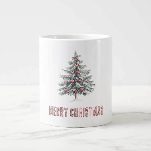 Weihnachtsbaum mit Herz Jumbo-Tasse (Vorderseite)
