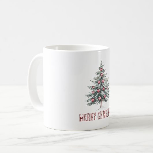 Weihnachtsbaum mit Herz Kaffeetasse (Vorderseite Links)