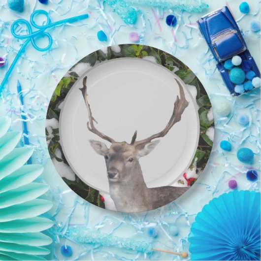 Weihnachtsbaum mit Holly Paper Plate Pappteller (Party)