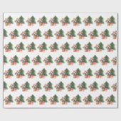 Weihnachtsbaum mit Hund Geschenkpapier (Flach)