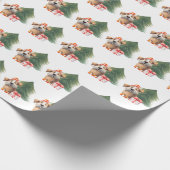 Weihnachtsbaum mit Hund Geschenkpapier (Ecke)
