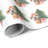 Weihnachtsbaum mit Hund Geschenkpapier (Rolleneckpunkt)