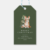 Weihnachtsbaum mit Hunde Typografie Grüne Geschenk Geschenkanhänger (Vorderseite)