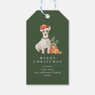 Weihnachtsbaum mit Hunde Typografie Grüne Geschenk Geschenkanhänger