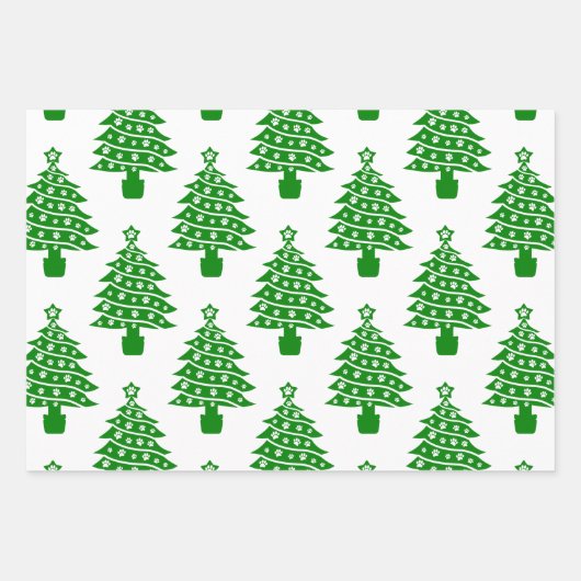 Weihnachtsbaum mit Hundeschlittendrucken Geschenkpapier Set (Vorderseite 3)