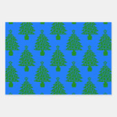 Weihnachtsbaum mit Hundeschlittendrucken Geschenkpapier Set (Vorderseite 3)