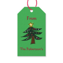 Weihnachtsbaum mit individuellem Namen auf Grün