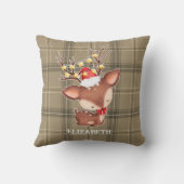 Weihnachtsbaum mit Kariertem Hintergrundeffekt Kissen (Rückseite)