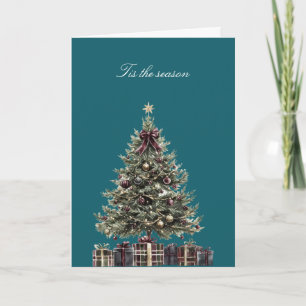 Weihnachtsbaum mit Karo-Geschenken Karte
