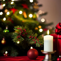 Weihnachtsbaum mit Kerzen
