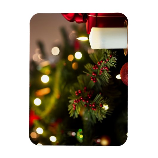Weihnachtsbaum mit Kerzen Magnet (Vertikal)