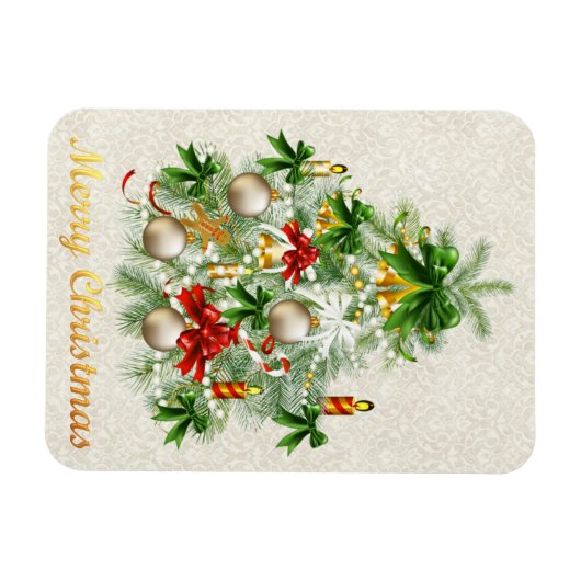 Weihnachtsbaum mit Kerzen Magnet (Horizontal)