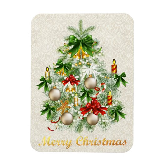 Weihnachtsbaum mit Kerzen Magnet (Vertikal)