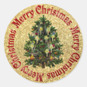 Weihnachtsbaum mit Kerzenaufklebern Runder Aufkleber (Vorderseite)