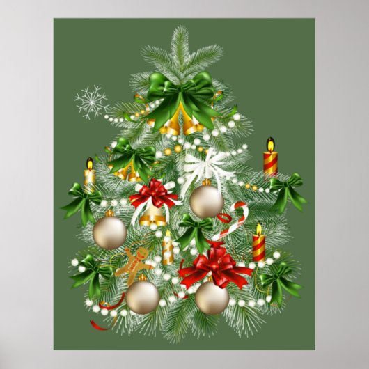 Weihnachtsbaum mit Kerzenplakat Poster (Vorne)