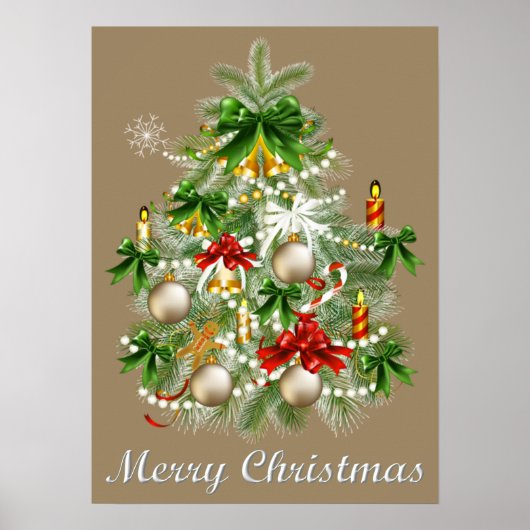 Weihnachtsbaum mit Kerzenplakat Poster (Vorne)