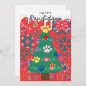 Weihnachtsbaum mit Kirchenschmuck Feiertagskarte (Vorne/Hinten)