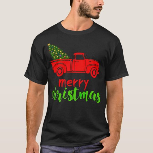 Weihnachtsbaum mit klassischem LKW-Backgrou T-Shirt (Vorderseite)