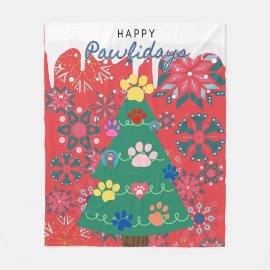 Weihnachtsbaum mit Kuppelschmuck Fleecedecke (Vorderseite)