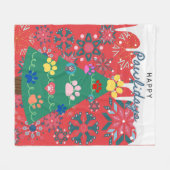 Weihnachtsbaum mit Kuppelschmuck Fleecedecke (Vorderseite (Horizontal))