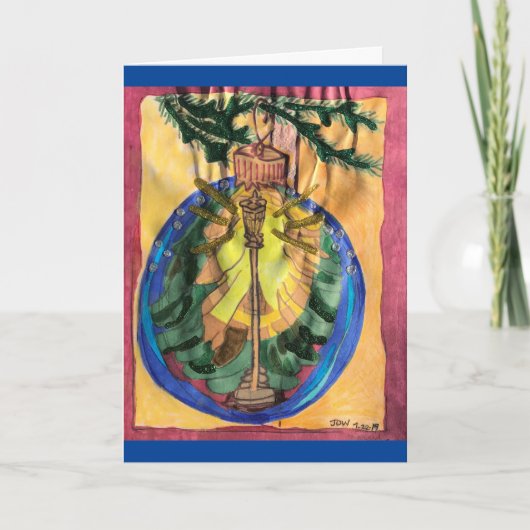 Weihnachtsbaum mit Lamplight & Evergreen Baum Karte (Vorderseite)