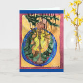 Weihnachtsbaum mit Lamplight & Evergreen Baum Karte (Gelbe Blume)