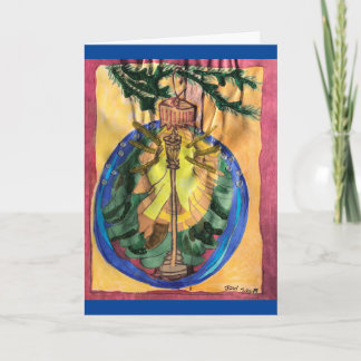 Weihnachtsbaum mit Lamplight & Evergreen Baum Karte