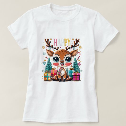 Weihnachtsbaum mit lebhaften Farbgeschenken, Mode, T-Shirt (Design vorne)