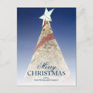 Weihnachtsbaum mit leuchtendem Star Topper Feiertagspostkarte